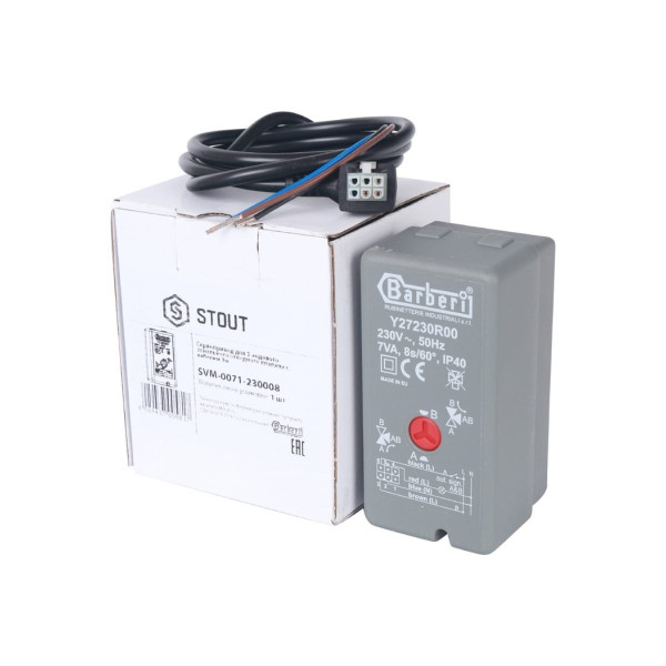 Сервопривод для 3-ходовых зональных клапанов Stout, 230V, время движения 8 сек., 1 м. SVM-0071-230008 Сервопривод для 3-ходовых зональных клапанов Stout, 230V, время движения 8 сек., 1 м. SVM-0071-230008
