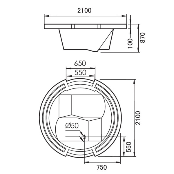 Ванна гидромассажная и аэромассажная Gemy G9060 O 2100х2100х870 L Ванна гидромассажная и аэромассажная Gemy G9060 O 2100х2100х870 L