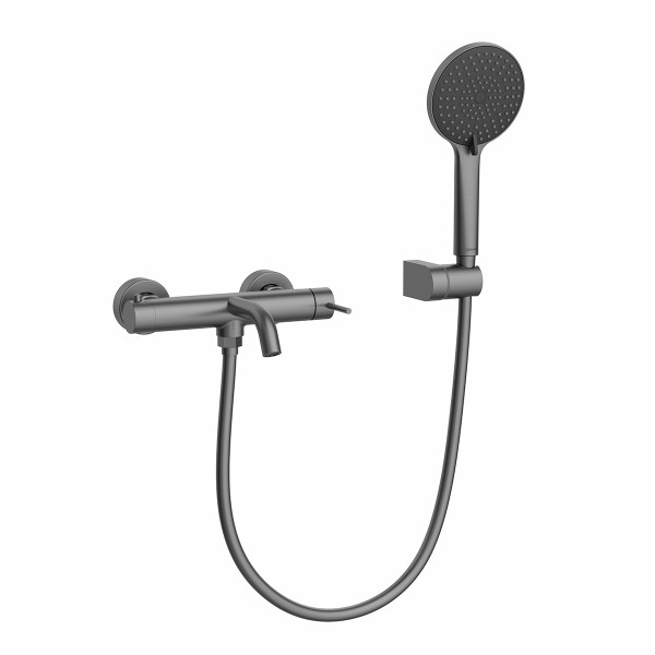 Смеситель для ванны и душа Lemark Kalina с душевым комплектом графит (LMF-2122S-GM)