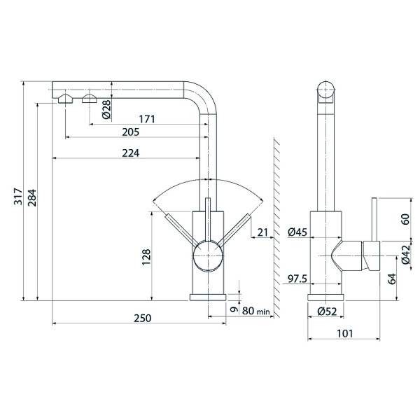 Смеситель для кухни Iddis Rule с каналом для фильтрованной воды черный (RULBLLFi05) Смеситель для кухни Iddis Rule с каналом для фильтрованной воды черный (RULBLLFi05)