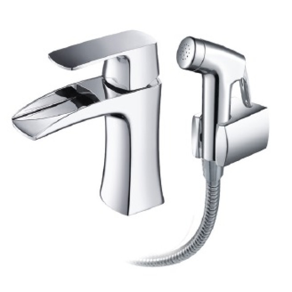 Смеситель для раковины с выходом для гигиенического душа Zeegres Z.KON (72006001) Смеситель для раковины с выходом для гигиенического душа Zeegres Z.KON (72006001)