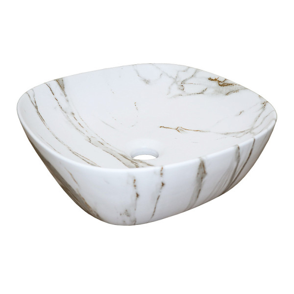 Раковина накладная Azario 37x37x11,5 белый мрамор (AZ-2184+M84,5) Раковина накладная Azario 37x37x11,5 белый мрамор (AZ-2184+M84,5)