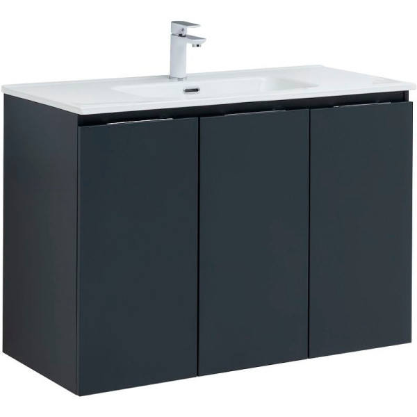 Тумба подвесная Aquanet Алвита New 100 3 дверцы, антрацит (00277531) Тумба подвесная Aquanet Алвита New 100 3 дверцы, антрацит (00277531)