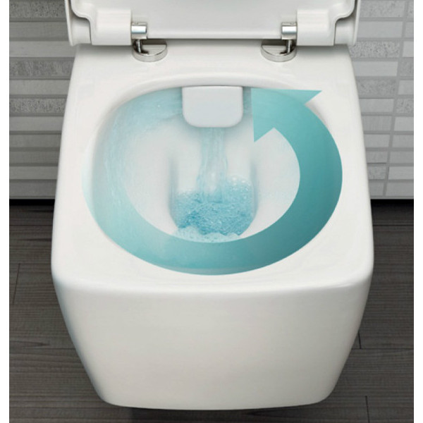 Унитаз подвесной Vitra Metropole безободковый, с емкостью для чистящей жидкости, с функцией биде, встроенный смеситель (7672B003-1687)