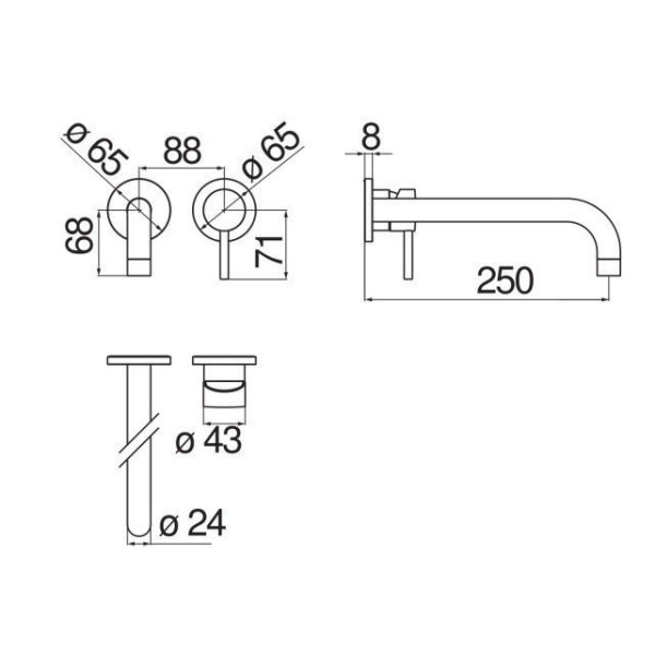 Смеситель для раковины Nobili Live внешняя часть черный (LV00199/2BM)