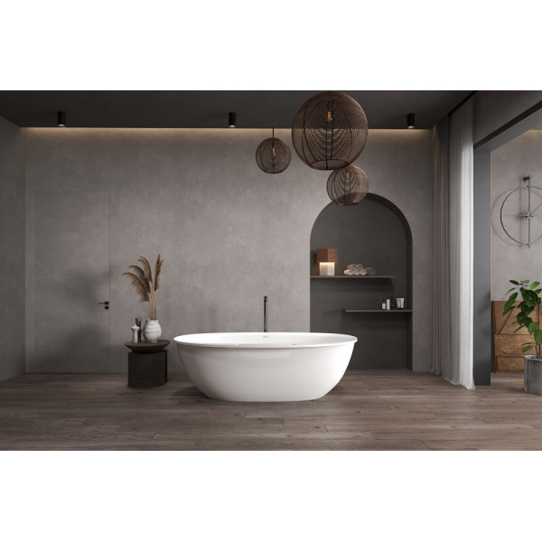 Ванна из искусственного камня Abber Stein 170x85x54 белая матовая (AS9631) Ванна из искусственного камня Abber Stein 170x85x54 белая матовая (AS9631)