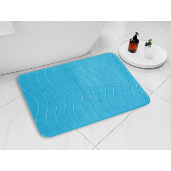 Коврик для ванной Melodia DOLCE флисовый 50х80 голубой (MK408)