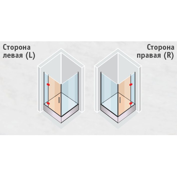 Душевой уголок Vegas Glass 110х100 AFP-Fis Lux 110х100 07 02 L/R стекло шиншилла