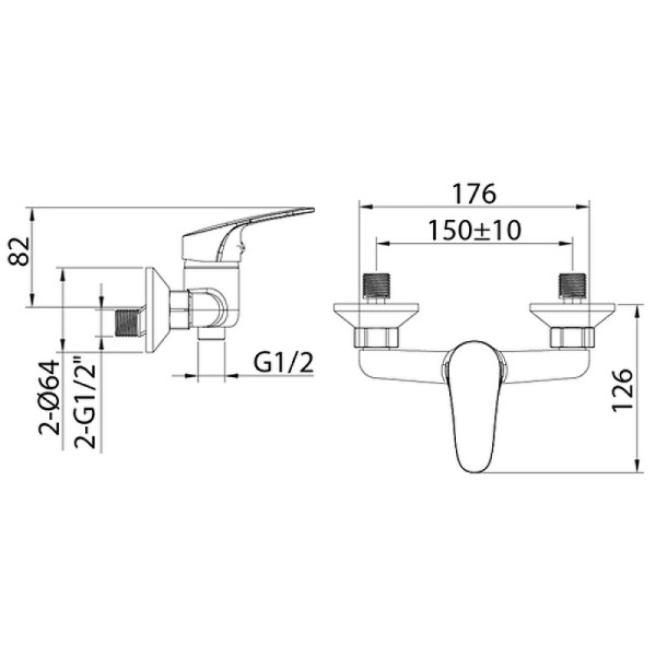 Смеситель для душа Milardo Simp хром (SIMSB00M03WA)