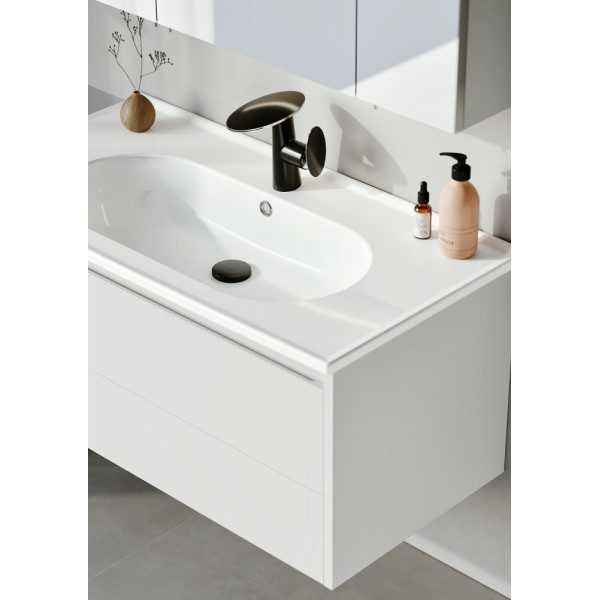 Тумба подвесная Orka Likya 1000x500x460 с раковиной белый матовый (5002490)