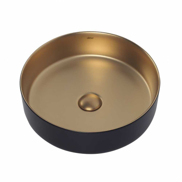 Раковина накладная Abber Bequem золото матовое/черная (AC2109BG) Раковина накладная Abber Bequem золото матовое/черная (AC2109BG)
