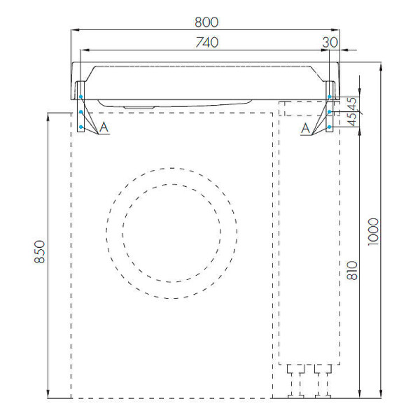 Раковина накладная Aquaton Рейн 80 графит (1A72113KRW210)