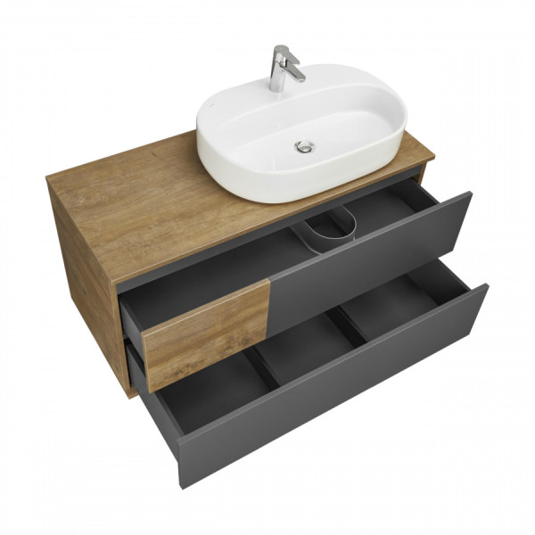 Тумба подвесная Aquaton Терра 1050x454x522 дуб кантри, антрацит (1.A246.9.01T.EKA.0)