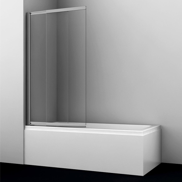 Душевая шторка для ванну WasserKRAFT Tauber 80x3x140 стекло прозрачное, профиль никель (64S02-80WS)