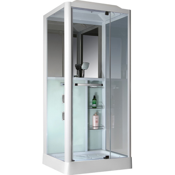 Душевая кабина с гидромассажем Grossman 90x90 стекло прозрачное, профиль белый (GR-121) Душевая кабина с гидромассажем Grossman 90x90 стекло прозрачное, профиль белый (GR-121)