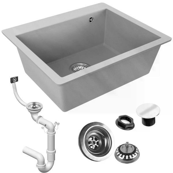 Мойка для кухни Rea Lin grey гранит 60x50x22,5 серая (ZLE-00131) Мойка для кухни Rea Lin grey гранит 60x50x22,5 серая (ZLE-00131)