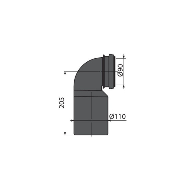 Колено стока AlcaPlast 90/110 комплект (M906) Колено стока AlcaPlast 90/110 комплект (M906)