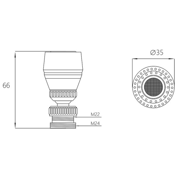 Аэратор Melodia М22хМ24 пластиковый 2 функции, нерж.сетка, белый (MKP20392BL) Аэратор Melodia М22хМ24 пластиковый 2 функции, нерж.сетка, белый (MKP20392BL)