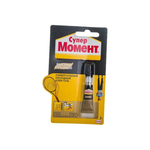 Клей секундный Супер Момент Высокопрочный Прозрачный 3 г. (шоу-бокс) (1700011)