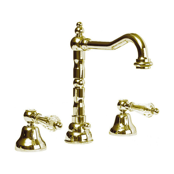 Смеситель для раковины Cezares Diamond золотой, ручки рычаг - кристалл Swarovski (DIAMOND-BLS2-03/24-Sw) Смеситель для раковины Cezares Diamond золотой, ручки рычаг - кристалл Swarovski (DIAMOND-BLS2-03/24-Sw)