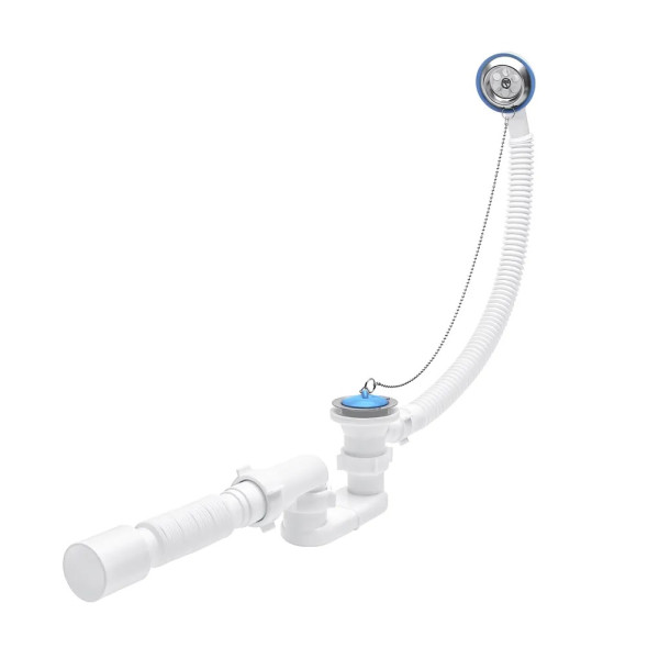 Обвязка для ванны АНИ с выпуском 1 1/2"*40 плоский сифон, с гибкой трубой 375*40/50 АНИ пласт (E055)