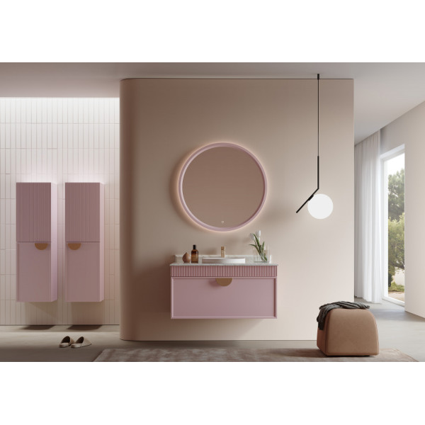 Зеркало с подсветкой Orka Molino 900x900x50 розовый матовый (3006250)