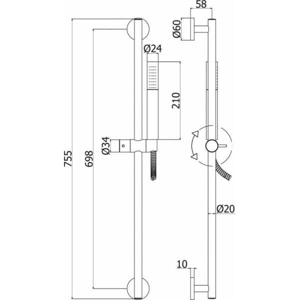 Душевой гарнитур Paffoni Life хром (ZSAL135ST)