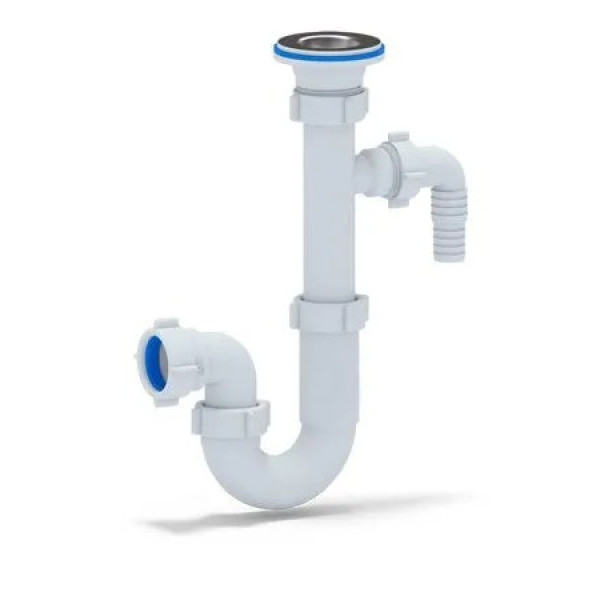 Сифон 32 мм. трубный АНИ с выпуском 1 1/4"*65 мм., с отводом для стир.машины АНИ пласт (DB1300) Сифон 32 мм. трубный АНИ с выпуском 1 1/4"*65 мм., с отводом для стир.машины АНИ пласт (DB1300)