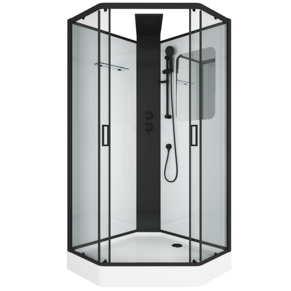 Душевая кабина Grossman 100x100 стекло прозрачное, профиль черный (GR-250D) Душевая кабина Grossman 100x100 стекло прозрачное, профиль черный (GR-250D)