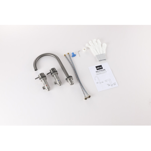 Смеситель для раковины Abber Wasser Kreis 316 оружейная сталь брашированная (AF8108BGG-M)