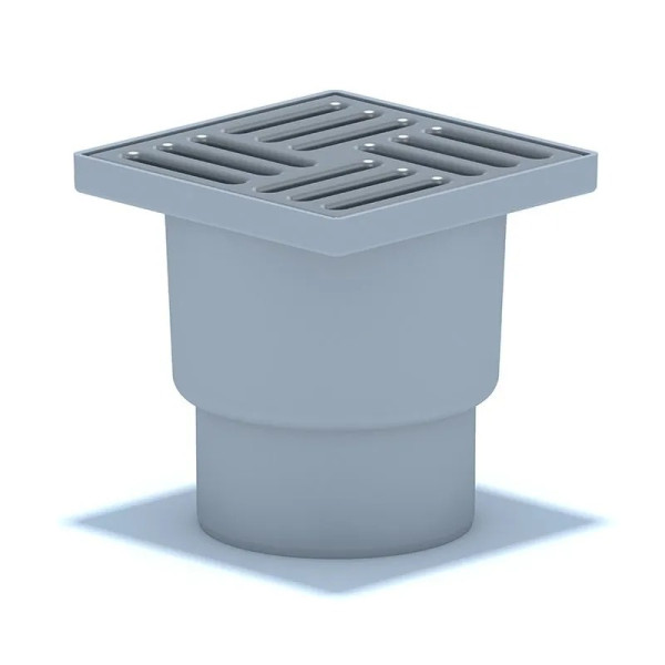 Трап вертикальный 110 мм. (150*150) АНИ нерегулируемый, с гидрозатвором (решетка нерж.ст.) АНИ пласт (TA1212)