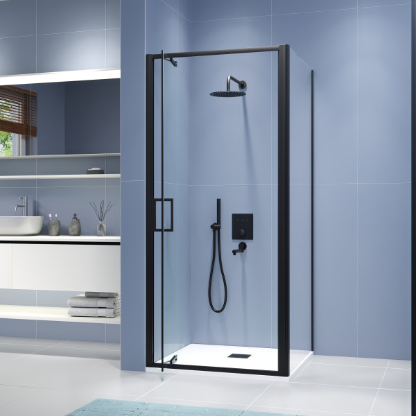 Душевой уголок RGW SV-145-2B (SV-05-2B + Z-050-3B) 90x120x200 стекло прозрачное, профиль черный (7032145292-14)