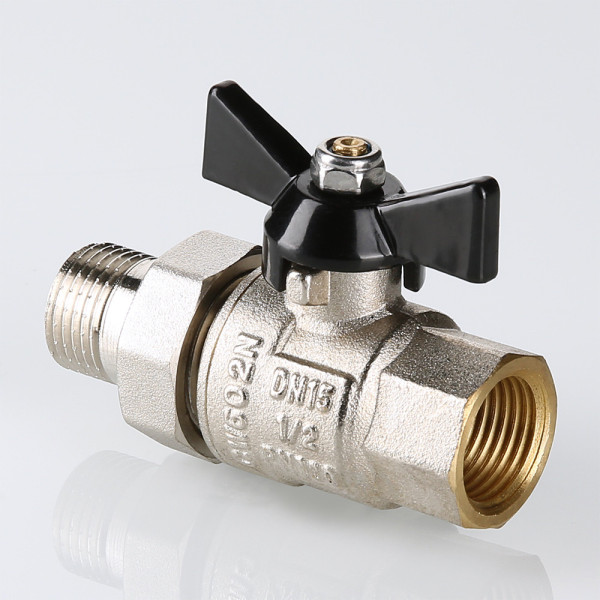 Кран 3/4" шаровый со сгоном Valtec Perfect (чёрная бабочка) VT.327.N.05