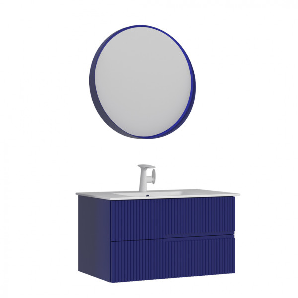 Тумба подвесная Orka Moonlight 910x510x510 с раковиной синий матовый (5001498)