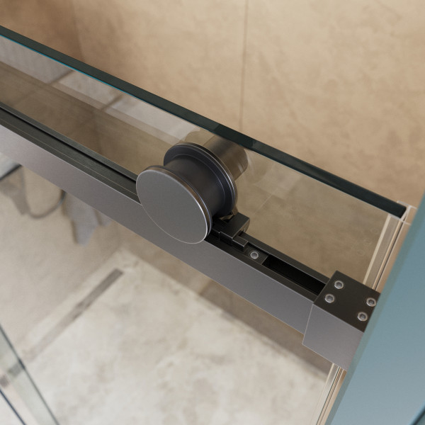 Душевая дверь BelBagno Soft Close-2 180x200 стекло прозрачное, профиль оружейная сталь матовая (SOFT_CLOSE-2-BF-1-180-C-GM)