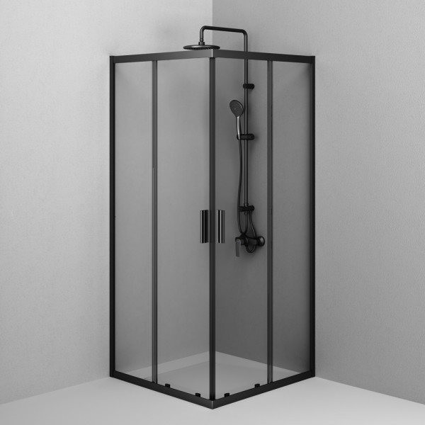 Душевой уголок AM.PM Gem 90x90x195 стекло прозрачное, профиль черный матовый (W90G-403-9090BT) Душевой уголок AM.PM Gem 90x90x195 стекло прозрачное, профиль черный матовый (W90G-403-9090BT)