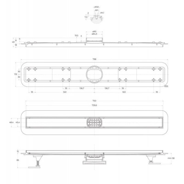 Душевой лоток BelBagno Luce 800 мм белый (BB-LD-Luce-80-BIANCO)