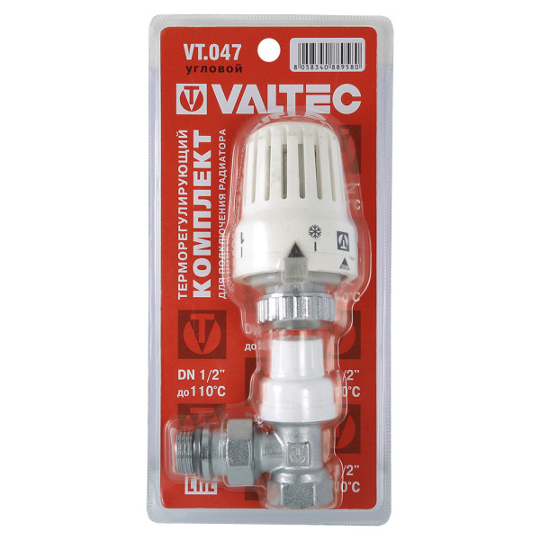 Комплект термостатический угловой 1/2" Valtec VT.047.N (2 в 1) (VT.047.N.04) Комплект термостатический угловой 1/2" Valtec VT.047.N (2 в 1) (VT.047.N.04)