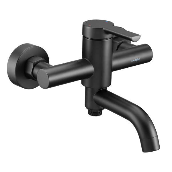 Смеситель для ванны Swedbe Diana с повортн.изливом черный (1030B)