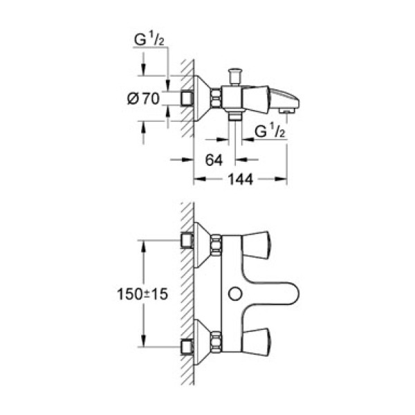 Смеситель для ванны и душа Grohe Costa S (25483001)