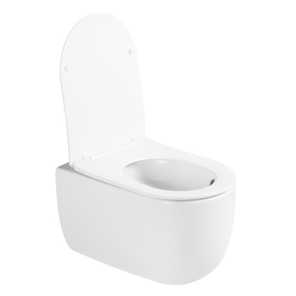 Унитаз подвесной Abber Bequem матовый, безободковый, смыв торнадо белый (AC1104TMW) Унитаз подвесной Abber Bequem матовый, безободковый, смыв торнадо белый (AC1104TMW)