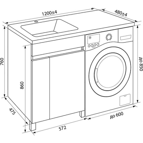 Тумба для стиральной машины Iddis Optima Home белая (OPH120Di95)