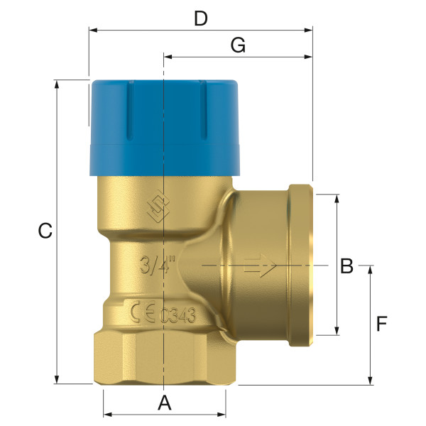 Клапан предохранительный Flamco Prescor B 3/4"*1" 8 бар (27111)