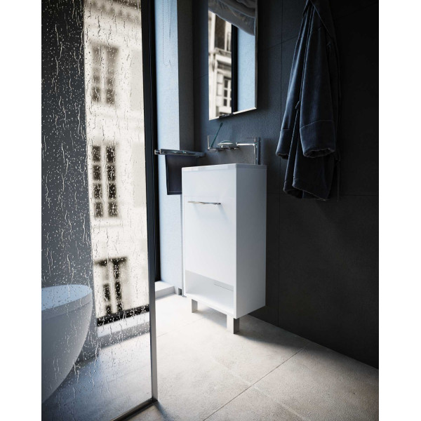 Тумба напольная 1Marka Lira 390*220*850 с раковиной, белый (У85920) Тумба напольная 1Marka Lira 390*220*850 с раковиной, белый (У85920)