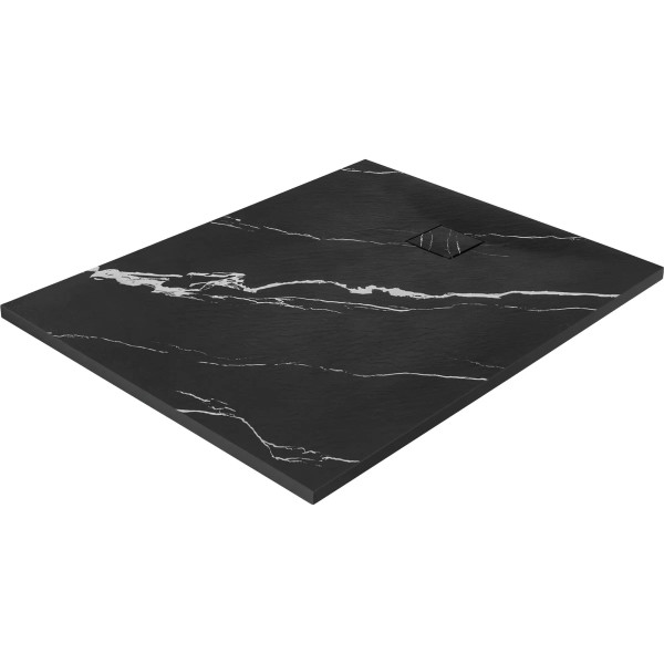 Душевой поддон REA Magnum carrara black 100x80 мрамор (REA-K7007)