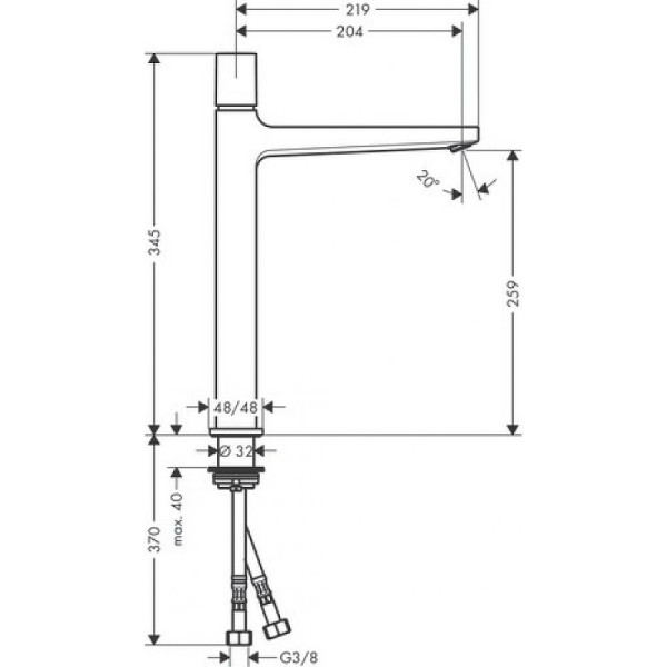 Смеситель для раковины Hansgrohe Metropol хром (32572000)