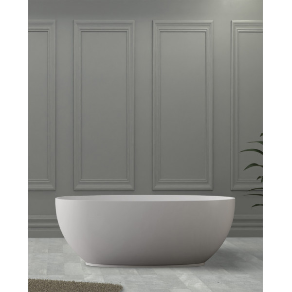Ванна из искусственного камня Abber Stein 130x68 белая матовая (AS9641-1.3)