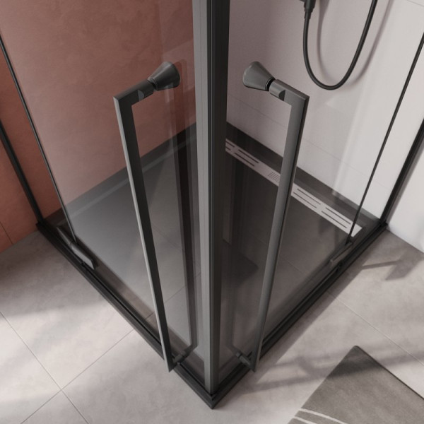 Душевой уголок Cezares Liner 90x90 стекло прозрачное, профиль черный (LINER-A-2-90-C-NERO) Душевой уголок Cezares Liner 90x90 стекло прозрачное, профиль черный (LINER-A-2-90-C-NERO)