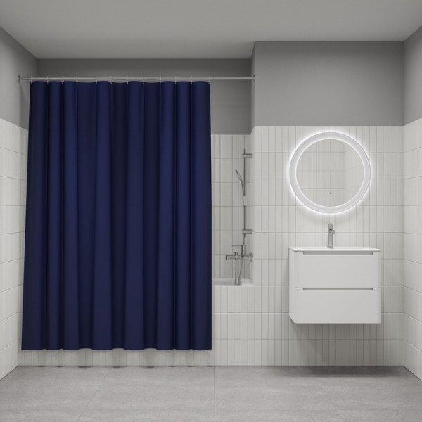 Шторка для ванн текстильная Iddis Promo 180x200 темно-синяя (P05PE18i11)