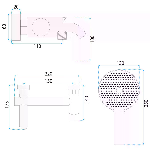 Смеситель для раковины Rea Foster с душевым комплектом золото матовое (REA-B6445) Смеситель для раковины Rea Foster с душевым комплектом золото матовое (REA-B6445)